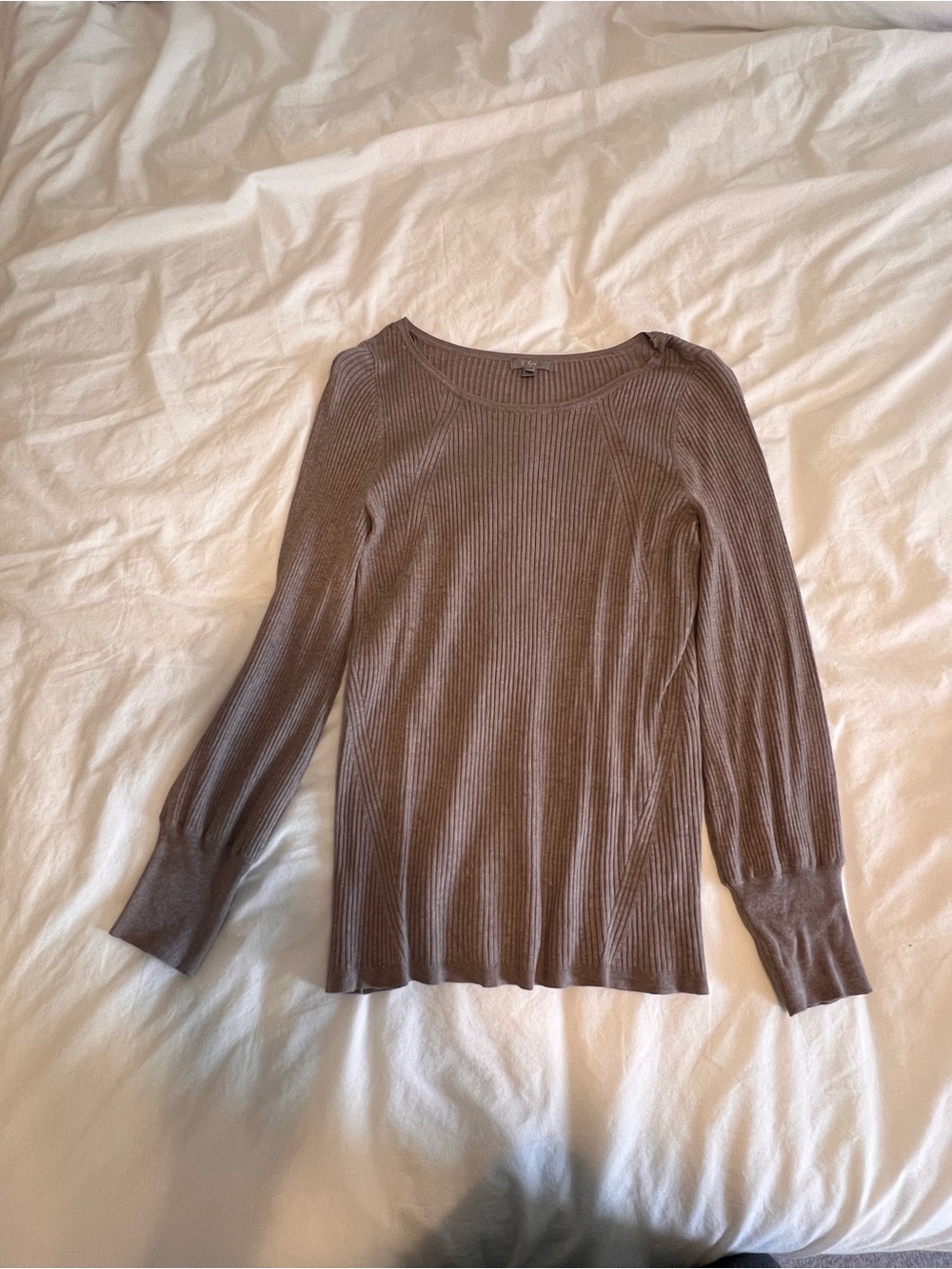Thyme Maternity Ribbed Crewneck Sweater - Taupe